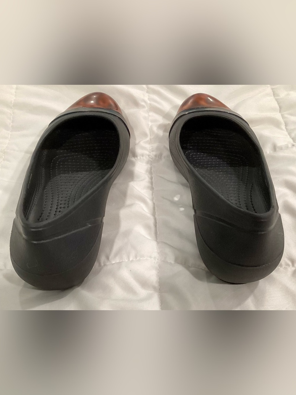 Crocs Women's Size 8 Gianna Alice Black Ballet Flats W/Tortoiseshell Toe-RETIRED - Picture 8 of 11